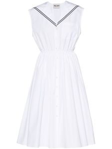 Miu Miu robe sailor à coupe mi-longue - Blanc