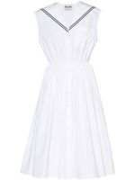 Miu Miu robe sailor à coupe mi-longue - Blanc