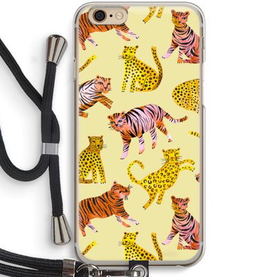 Cute Tigers and Leopards: iPhone 6 / 6S Transparant Hoesje met koord