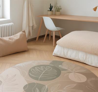 Neutrale botanische abstract vinyl tapijt eetkamer