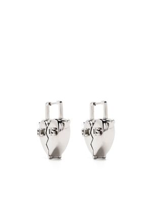 GCDS boucles d'oreilles pendantes à motif cœur - Argent