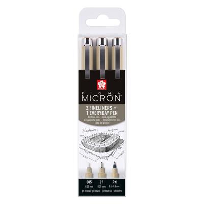 Sakura pigma micron etui 3 fineliners zwart 005-01-pn arch.