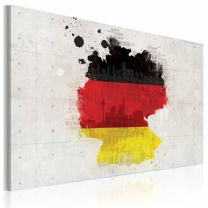 Schilderij - Kaart van Duitsland, Multi-gekleurd, 1luik , premium print op canvas
