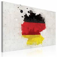 Schilderij - Kaart van Duitsland, Multi-gekleurd, 1luik , premium print op canvas - thumbnail