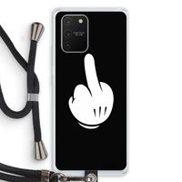 Middle finger black: Samsung Galaxy S10 Lite Transparant Hoesje met koord