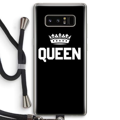 Queen zwart: Samsung Galaxy Note 8 Transparant Hoesje met koord