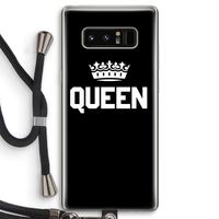 Queen zwart: Samsung Galaxy Note 8 Transparant Hoesje met koord
