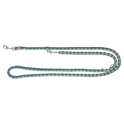 TRIXIE HONDENRIEM CAVO VERSTELBAAR PETROL / SALIE GROEN 200X1,2 CM
