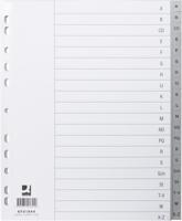 Q-CONNECT tabbladen, A4, PP, 11-gaatsperforatie, set van A-Z, 20 tabs, grijs