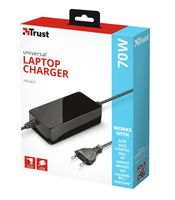 Trust Primo Universele 70W-laptopoplader Desktop accessoire Zwart - thumbnail