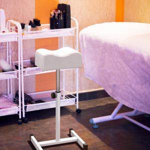 Pedicure Kruk Beensteun in Hoogte Verstelbaar van 45-65 cm Voetenbank voor Nagelverzorging in Salons Spa Wit