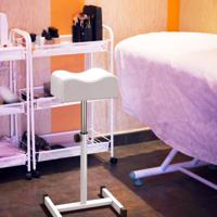 Pedicure Kruk Beensteun in Hoogte Verstelbaar van 45-65 cm Voetenbank voor Nagelverzorging in Salons Spa Wit