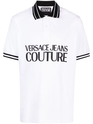Versace Jeans Couture polo en coton à logo imprimé - Blanc