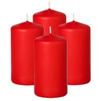 Cilinderkaars/stompkaars - 8x - rood - 5 x 10 cm - 23 branduren