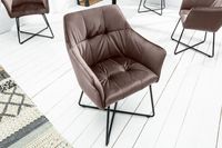 Exclusief design stoel LOFT fluweel taupe bruin met armleuning - 42473 - thumbnail