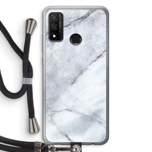 Witte marmer: Huawei P Smart (2020) Transparant Hoesje met koord