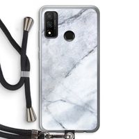 Witte marmer: Huawei P Smart (2020) Transparant Hoesje met koord