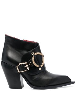 HARDOT bottines à détail de chaîne - Noir