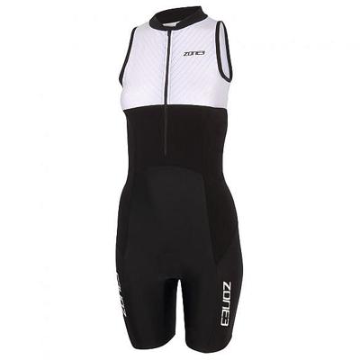 Zone3 Lava long distance mouwloos trisuit zwart/wit dames