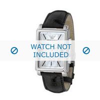 Armani horlogeband AR-0141 Croco leder Zwart 20mm - thumbnail