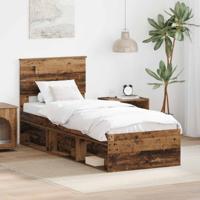 Bedframe met hoofdeinde Oudhout 75 x 190 cm Massief grenenhout