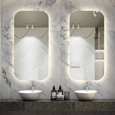 Badkamerspiegel SaniClear Denver | 50x100 cm | Set van 2 | Indirecte verlichting | Touch button | Met spiegelverwarming