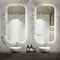 Badkamerspiegel SaniClear Denver | 50x100 cm | Set van 2 | Indirecte verlichting | Touch button | Met spiegelverwarming