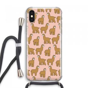 Alpacas: iPhone XS Max Transparant Hoesje met koord
