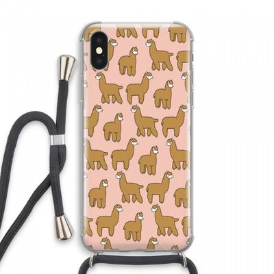 Alpacas: iPhone XS Max Transparant Hoesje met koord