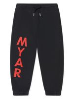 MYAR KIDS pantalon de jogging en coton à logo imprimé - Noir