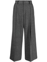 Yohji Yamamoto pantalon ample à motif de chevrons - Gris - thumbnail