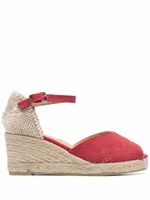 Castañer espadrilles compensées Carol en toile - Rouge