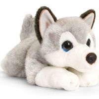 Keel Toys pluche Husky - grijs/wit - 37 cm - honden knuffel   - - thumbnail