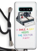 Smile: Samsung Galaxy S10 Plus Transparant Hoesje met koord