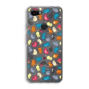 Kleurrijke katten: Google Pixel 3a Transparant Hoesje