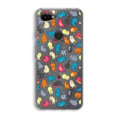 Kleurrijke katten: Google Pixel 3a Transparant Hoesje