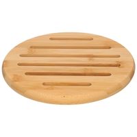 1x Houten ronde onderzetters voor pannen/schalen 20 cm   - - thumbnail