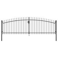 Hekpoort dubbele deur met speren bovenkant 400x175 cm