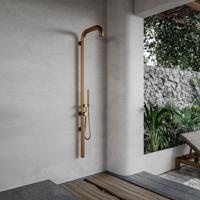 Buitendouche Fortifura Outdoor Original Wandmodel Met Handdouche Geborsteld Koper Fortifura