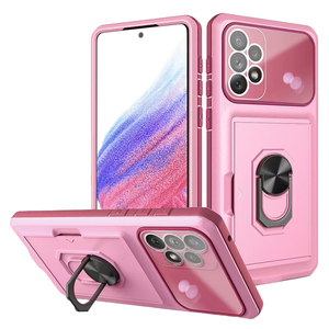 iPhone 12 Pro Max hoesje - Backcover - Pasjeshouder - Shockproof - Ringhouder - Kickstand - Extra valbescherming - TPU - Roze