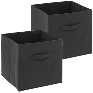 Set van 2x opbergmand 29 liter donkergrijs 31 x 31 x 31 cm