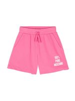 Moschino Kids short en coton à logo imprimé - Rose