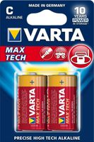 Varta MAX TECH 2x Alkaline C Wegwerpbatterij - thumbnail