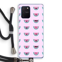Smiley watermeloenprint: Samsung Galaxy Note 10 Lite Transparant Hoesje met koord