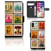 Apple iPhone Xs Max | Flip Cover | Postzegels | Portemonnee hoesje