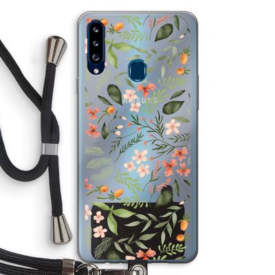 Sweet little flowers: Samsung Galaxy A20s Transparant Hoesje met koord