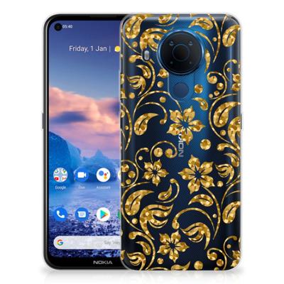 Nokia 5.4 | TPU Case | Gouden Bloemen Nokia 5.4 | TPU Case | Gouden Bloemen