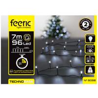 Kerstverlichting - helder wit - 7 meter - 96 led lampjes - zwart snoer - op batterijen - thumbnail