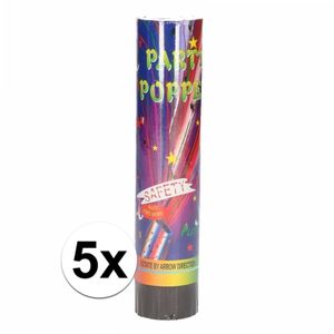 5x Voordelige party poppers  20 cm   -