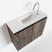 Toiletmeubel Mondiaz Ture | 60 cm | Meubelkleur Dark brown | Eden wastafel Talc Midden | 1 kraangat